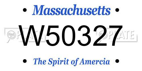 W50327 Massachusetts License Plate