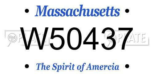 W50437 Massachusetts License Plate