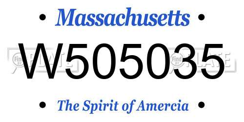 W505035 Massachusetts License Plate