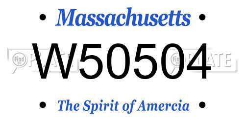W50504 Massachusetts License Plate