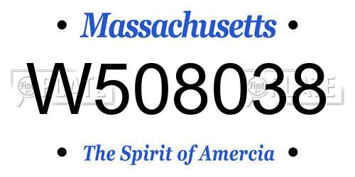 W508038 Massachusetts License Plate