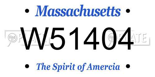W51404 Massachusetts License Plate