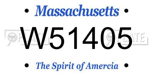 W51405 Massachusetts License Plate