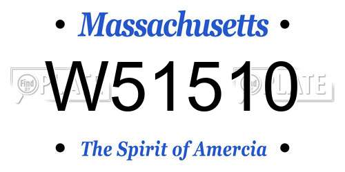 W51510 Massachusetts License Plate