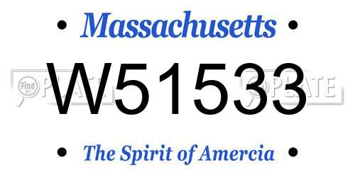 W51533 Massachusetts License Plate