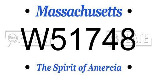 W51748 Massachusetts License Plate