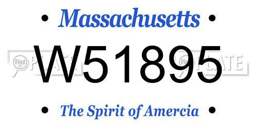 W51895 Massachusetts License Plate
