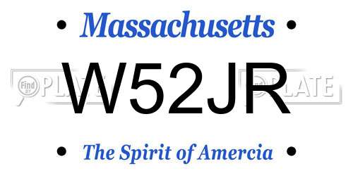 W52JR Massachusetts License Plate