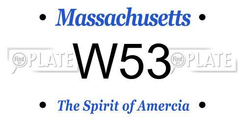 W53 Massachusetts License Plate