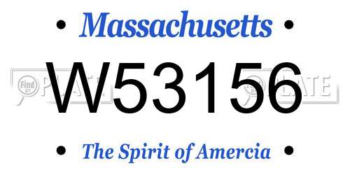 W53156 Massachusetts License Plate