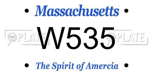 W535 Massachusetts License Plate