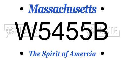 W5455B Massachusetts License Plate