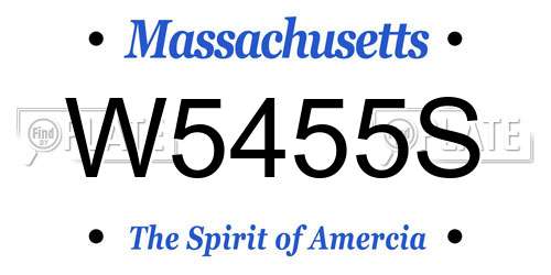 W5455S Massachusetts License Plate