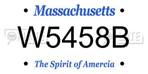 W5458B Massachusetts License Plate