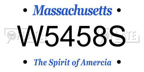 W5458S Massachusetts License Plate