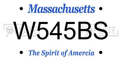 W545BS Massachusetts License Plate