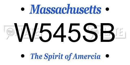W545SB Massachusetts License Plate