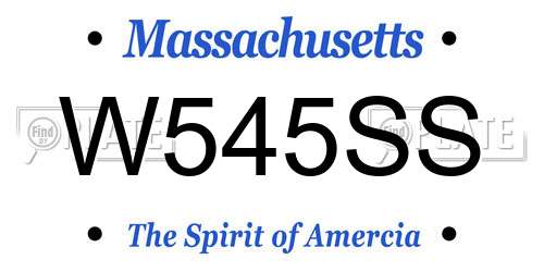 W545SS Massachusetts License Plate