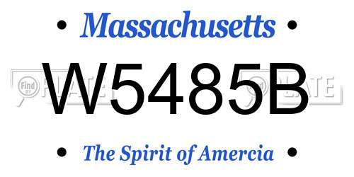 W5485B Massachusetts License Plate