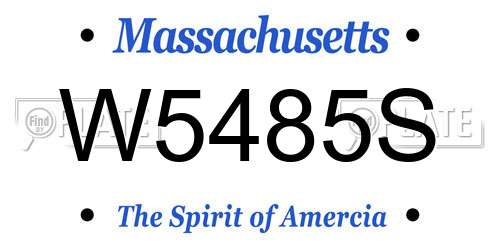 W5485S Massachusetts License Plate