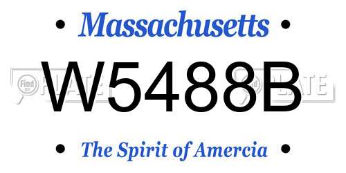 W5488B Massachusetts License Plate