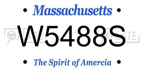 W5488S Massachusetts License Plate