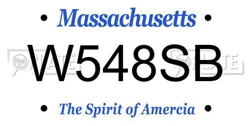 W548SB Massachusetts License Plate
