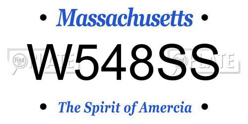 W548SS Massachusetts License Plate