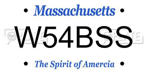 W54BSS Massachusetts License Plate