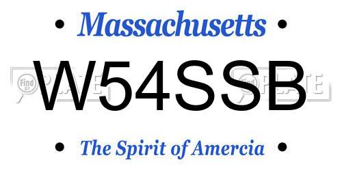 W54SSB Massachusetts License Plate