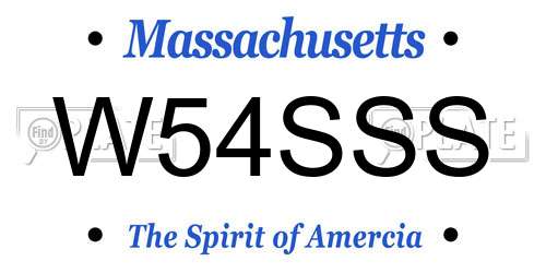 W54SSS Massachusetts License Plate