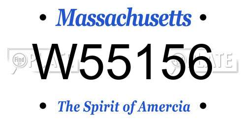 W55156 Massachusetts License Plate