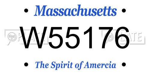 W55176 Massachusetts License Plate