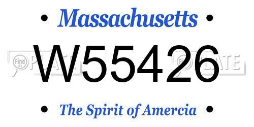 W55426 Massachusetts License Plate