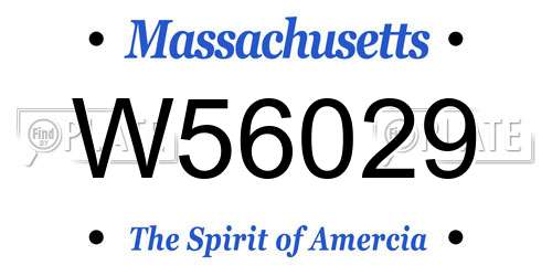 W56029 Massachusetts License Plate
