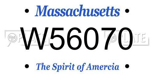 W56070 Massachusetts License Plate