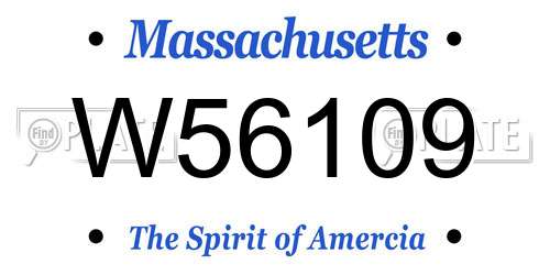 W56109 Massachusetts License Plate