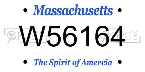 W56164 Massachusetts License Plate