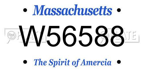 W56588 Massachusetts License Plate