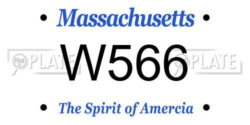 W566 Massachusetts License Plate