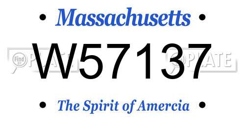 W57137 Massachusetts License Plate