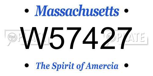 W57427 Massachusetts License Plate
