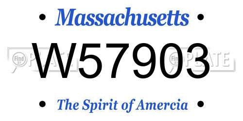 W57903 Massachusetts License Plate