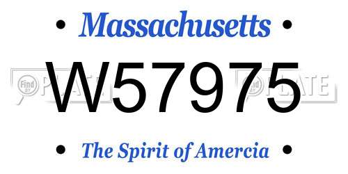 W57975 Massachusetts License Plate