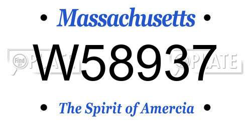 W58937 Massachusetts License Plate
