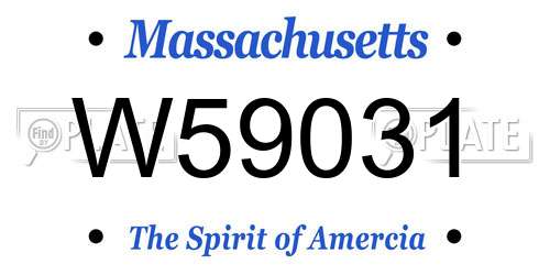 W59031 Massachusetts License Plate