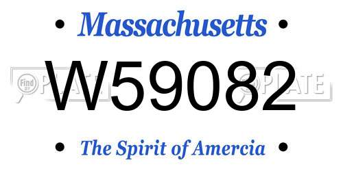 W59082 Massachusetts License Plate