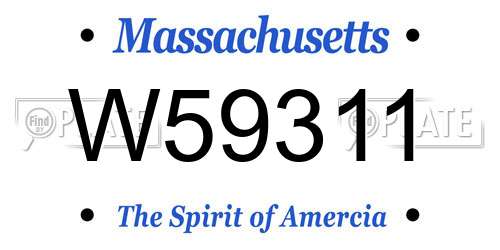 W59311 Massachusetts License Plate