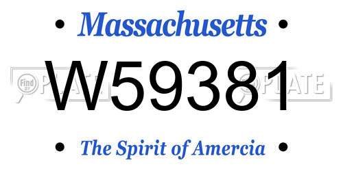 W59381 Massachusetts License Plate