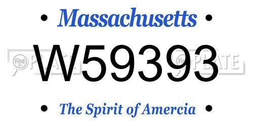 W59393 Massachusetts License Plate